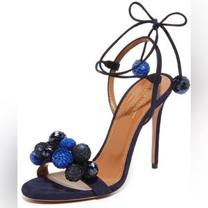 Aquazurra Disco Thing Heeled Sandals- Navy/Blue- 39